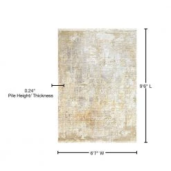 Mood Yellow 6 ft. 7 in. x 9 ft. 6 in. Abstract Polyester Area Rug by Dynamic Rugs -SAFAVIEH Shop yellow dynamic rugs area rugs mz7108452800 76 1000